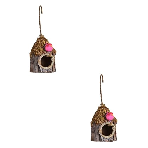 GANAZONO 2st Vogelnest-Ornament Vogelhäuser Für Den Außenbereich Kisten Zum Verlegen Von Holz Vogelkäfig Aus Holz Wohnkultur Vogelverzierung Pflanze Protokoll Das Vogelnest von GANAZONO