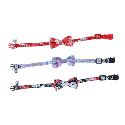 GANAZONO 3St Haustier Katzenhalsband Krawatten Rindenhalsband kleines hundehalsband Abs Hundepflege tierkostüme tierische bescherung Glockenhalsband für Haustier Glocke Katze Halskette Tuch von GANAZONO