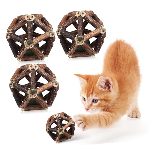 GANAZONO 4 Stück Beißstab Mit Katzenminze Katzenkratzer Interaktives Katzen-puzzlespielzeug Kätzchentunnel Für Wohnungskatzen Katzenspielzeug Mit Katzenminze Katzentunnel Polygonum Holz von GANAZONO