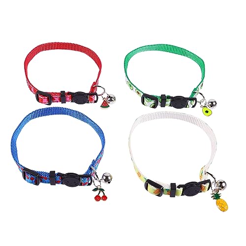 GANAZONO 4 Stück Haustierhalsband Futterspender Wurf Plüsch Halter für katzenhalsband katzenparty cat Partying Katzen Accessoires Katzen-Hals- Obst Katzenhalsband Nylon von GANAZONO