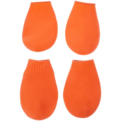 GANAZONO 4 Stück Hundestiefel aus Gummi wasserdichte Hundeschuhe für Pfoten Pfotenschutz für Schnee Und Regen rutschfeste Hundesocken Outdoor-Schuhe für Haustiere (Orange Größe M) von GANAZONO