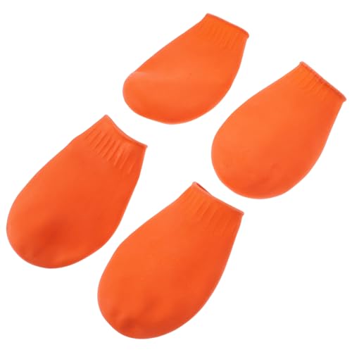 GANAZONO 4er Set wasserdichte Hundeschuhe Für Hunde rutschfeste Und Strapazierfähige Pfotenschützer Outdoor Gummistiefel Orange Größe S Ideal Für Katzen Und Hunde von GANAZONO