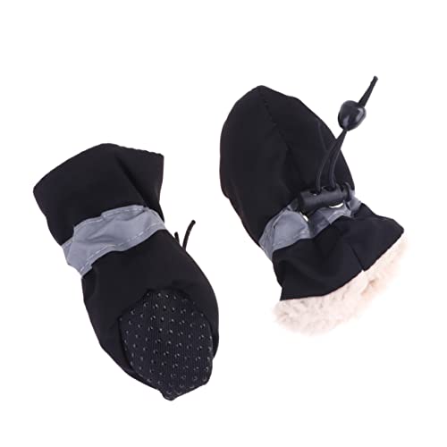 GANAZONO 4 Stück Schuhe für Hunde hundeschuhe Dog Shoes undurchlässig Sneaker-Stiefel Schuhsohlenschutz für Turnschuhe Haustier Hund warme Schuhe Beute Hundestiefel Stiefel für Hunde Black von GANAZONO