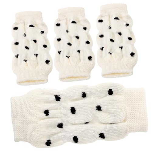 GANAZONO 4Pcs Haustiersocken Dog Leg Warmer hundekleidung Dog Clothes Dog Socks Dog Accessories Hundestiefel Verbandschuhe für Hunde Katzenbeinärmel Beinärmel für Haustiere Baumwolle Weiß von GANAZONO