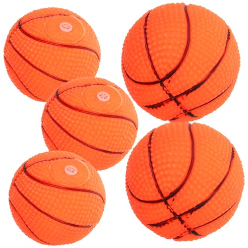 GANAZONO 5St Hundespielzeugball interaktives knete großes Hundespielzeug kleines hundespielzeug quietscht für Hunde klein Hundebasketball Basketball Vinyl von GANAZONO