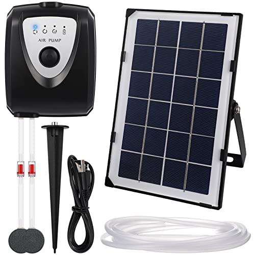 GANAZONO Aquarium Luftpumpe Set Solar Luftpumpe Aquarium Luftblasensteine ​​Für Aquarien von GANAZONO