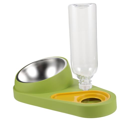 GANAZONO Futterautomat für Haustiere Futterspender Spaniel Wasser Seifenspender Schüssel pet Feeder pet Supplies pet Food Container Katzennapf Hundefutter Katzenfutter Plastik Light Green von GANAZONO