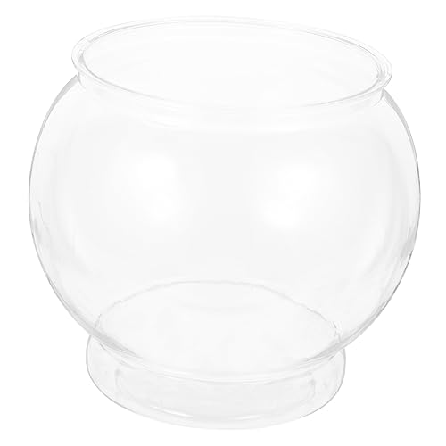 GANAZONO Goldfischglas Schüssel-Terrarium Bausatz 4ft Dekorationen für Aquarien Platte hohzeitdeko wohnraumdeko Aqua Aquarium Plastikfischglas klarer Fischhalter das Haustier Transparent von GANAZONO