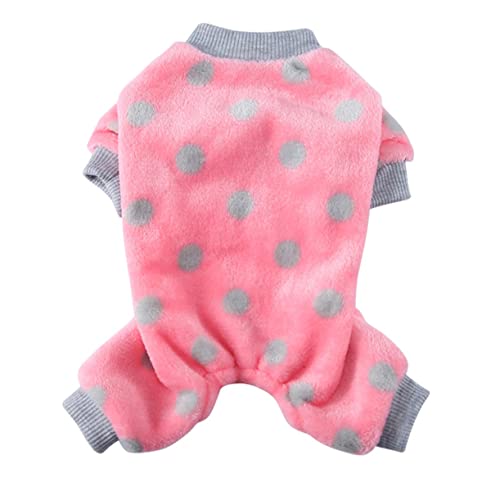 GANAZONO Haustier-Pyjama Hund Welpe Dackel Flanellpyjama Warme Haustierkleidung Für Den Haushalt Geschmeidiger Warmer Pyjama Für Haustiere Haustierbedarf Polyester Rosa von GANAZONO