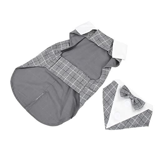 GANAZONO Haustieranzug Hundekleidung formeller Smoking für Welpen Smokinganzug für Haustiere Hunde-Outfit Kostüme hundeanzug Dog Costume Haustierkleidung Welpe Smoking Anzug Polyester Grey von GANAZONO