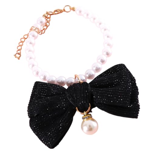 GANAZONO Haustierhalsband Blumen Hundehalsband Hundehalsband Perle Entzückendes Welpenhalsband Süßes Hundehalsband Goldene Chokerhalskette Hundehalsband Schleife Bögen Polyester von GANAZONO