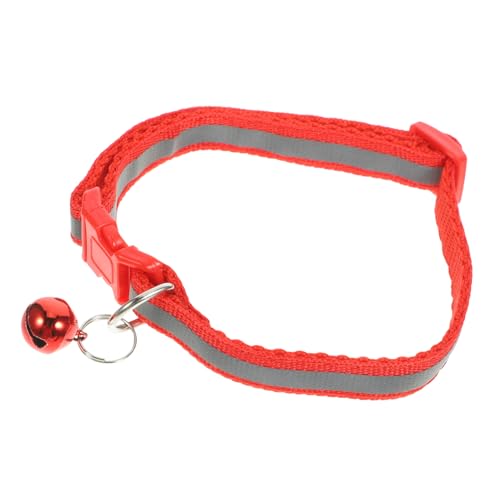 GANAZONO Haustierhalsband zu Weihnachten Hund Glocke Christmas Dog Collar Weihnachten Haustierhalsband Birthday pet Collar weihnachtsdeko Haustierbedarf Weihnachtskragen Filzstoff rot von GANAZONO