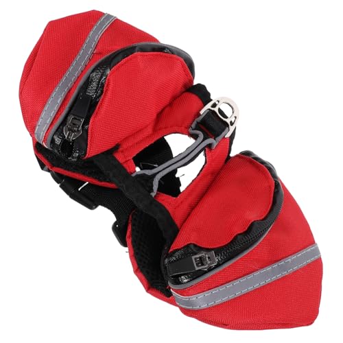 GANAZONO Hund satteltasche Dog Water Bottle hundewasserflasche Hundetransportrucksack Dog Backpack einziehbare Hundeleine Transportbox für Hunde Hunderucksack Camping Rucksack für Hunde rot von GANAZONO