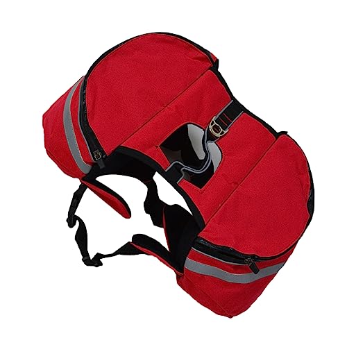 GANAZONO Hunderucksack Dog Backpack hunderucksäcke Dog Carrier Backpacks hundezuggeschirr Hundemäntel Hundezubehör für kleine Hunde Haustier Camping Rucksack für Hunde Hund satteltasche rot von GANAZONO