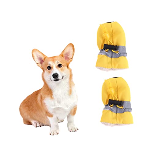 GANAZONO Hundeschuhe winterliche hundestiefel Schuhe für Hunde Hundestiefel für kleine Hunde Paws pfotenschutz hundezubehör Dog Accessories Dog Shoes sockenschuhe Stiefel für Hunde Yellow von GANAZONO