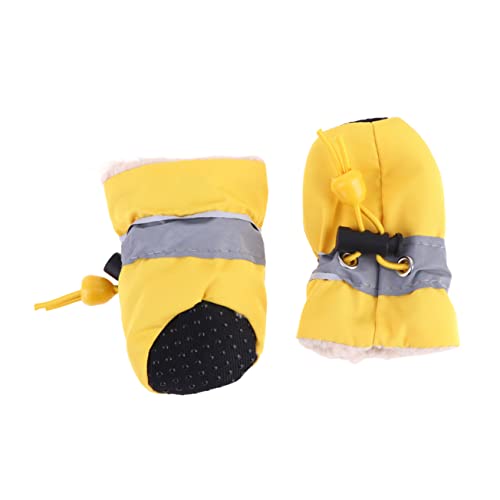 GANAZONO Hundestiefel Schneeschuhe Für Kleine Hunde Hundeschuhe Für Socken Mit Sohlen Socken Für Den Winter Sockenschuhe Schuhe Für Hunde Stiefel Für Hunde Yellow von GANAZONO