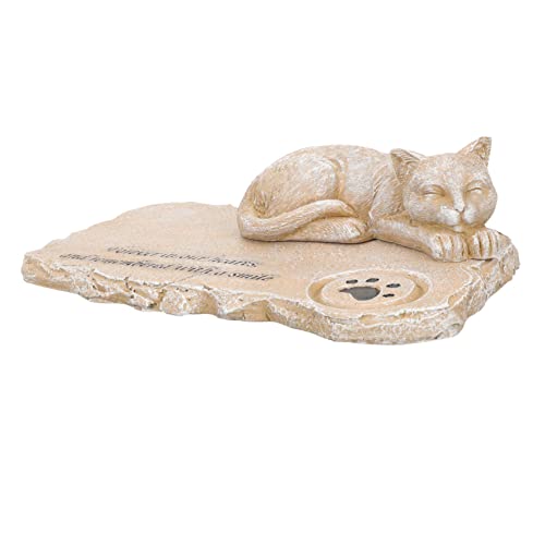 GANAZONO Katzen Gedenkgrabstein Katzen Gedenksteine Haustier Gedenksteine Urnen Katzen Ornament Katzen Grabstein Katzen Schwarze Katze Deko Katzengarten Ornament Nickerchen von GANAZONO