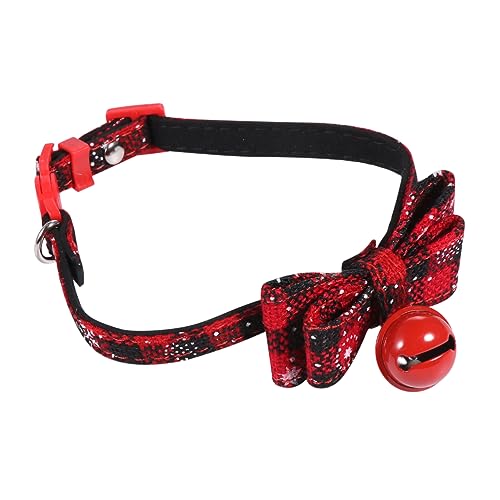 GANAZONO Katzen- Und Hundehalsband Dekorationen Glocke Kette Welpe Weihnachten Für Hunde Bulldoggenhalsband Led-hundehalsband Hundehalsbandhalter Dackel Kragen Hundehalsbänder Rot Stoff von GANAZONO