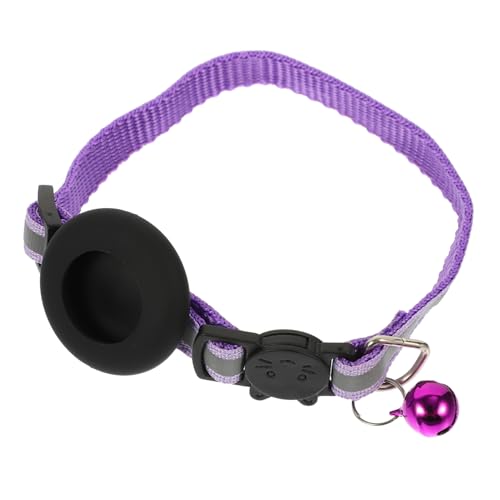 GANAZONO Katzenhalsband Bellen Halskette Mit Katzenglocke Gürtel Kätzchen Mit Glocke Buster Und Leine Hund Mit Griff Kragen Für Hunde Handhaben Hundehalsbandhalter Hund Mittel Nylon Violett von GANAZONO