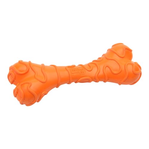 GANAZONO Kauspielzeug für Hunde für Haustiere Schnüffelspielzeug für Hunde Kauen Welpe Fasan Interactive Toys for Dogs Knochenkauspielzeug aus Gummi Cartoon-Käseknochen Orange von GANAZONO