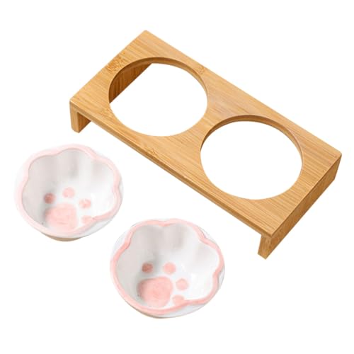 GANAZONO Keramik Katzenfutternapf mit Bambusständer rutschfest Ergonomisch für Katzen und Kleine Haustiere Große Kapazität Leicht zu Reinigen Gesund und Langlebig für Haushalt GANAZONO Keramik Katzenfutternapf mit Bambusständer rutschfest Ergonomisch für Katzen und Kleine Haustiere Große Kapazität Leicht zu Reinigen Gesund und Langlebig für Haushalt von GANAZONO