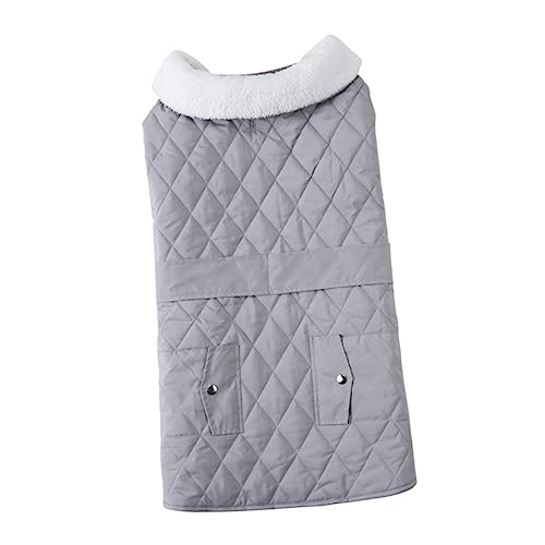 GANAZONO Kleidung für Haustiere Warmer Hundemantel Hundemäntel mit Beinen hundewintermantel hundewinterjacken Winterkostü für Haustiere Winterkleidung für Welpen Polyester Light Grey von GANAZONO