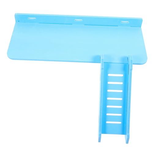 GANAZONO Plattform Für Hamster Hamsterspielzeug Einstreu Für Hamster Hamsterbedarf Meerschweinchenkäfig Futterautomat Für Hamster Hängematte Rattenfalle Meerschweinchen Rampe PVC Sky-Blue von GANAZONO