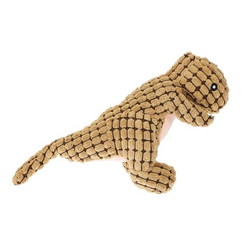 GANAZONO Quietschendes Dinosaurier- Haustiere Welpe Spielzeughund Quietscher Interactive Dog Toys saurier Kauspielzeug für Hunde lustiges Hundespielzeug Maiswolle Brown von GANAZONO