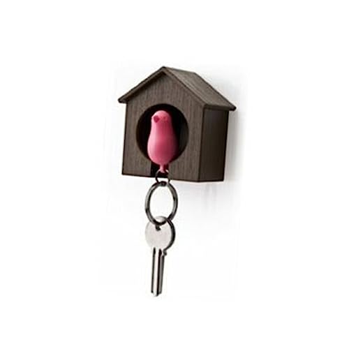 GANAZONO Schlüsselringe Schlüsselhalter Rosa Schlüsselanhänger Vogelhaus Vogelhäuschen Schlüsselanhänger Birdhouse Schlüsselanhänger Mit Rosa Vogel Spatz Einzel von GANAZONO