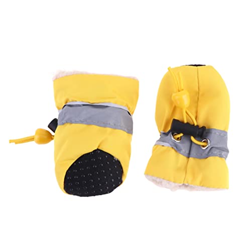 GANAZONO Schuhe Für Hunde Welpen-Schneestiefel Für Kleine Hunde Hundeschuhe Für Schneestiefel Für Hunde Anti-Hunde-Stiefel Hundepfote Hundestiefel Yellow von GANAZONO