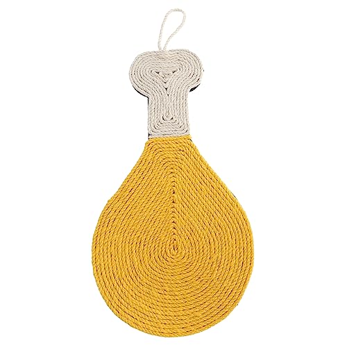 GANAZONO Sisal Katzen Griff Kätzchen-Kratzunterlage Kratzmatte für Katzen Katzen-Schleifpad interaktives katzenspielzeug Interactive cat Toy Kätzchenspielzeug Katzensachen Sisalseil Yellow von GANAZONO