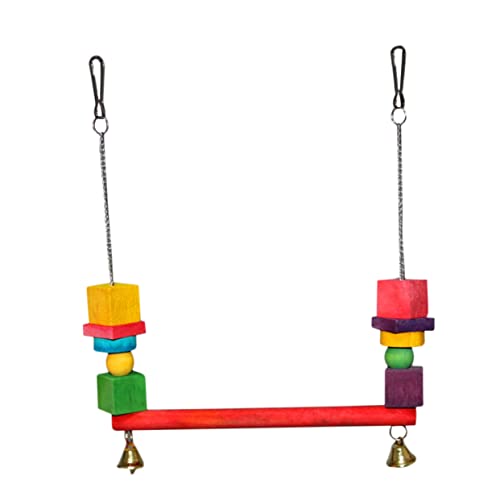 GANAZONO Vogel Spielende Holzschaukel Stehende Schaukel Papagei Hängende Ständer Toy Bite Stand Rack Hängebrücke von GANAZONO