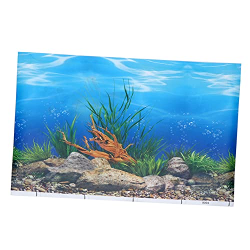 GANAZONO Wandtattoo für Fischbecken Anhänger Aquarium-Plakat Bild Klebstoff wandverkleidung Wand polsterung Blaue Waterproof Aufkleber 3D-Plakat Aquarium-Tapete Filmpapier Blue von GANAZONO