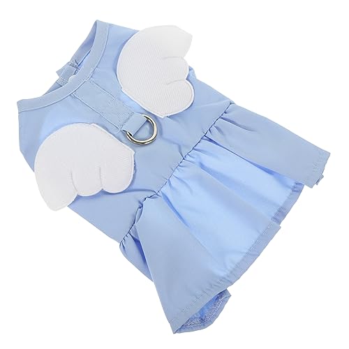 GANAZONO Warme Kleidung Für Welpen Haustierkostüme Hundekleidung Katzenkostü Hundewindeln Dackel Kostü Für Katzen Katzen-Outfit Hunde-Outfit Welpenkleid Sky-Blue Baumwolle Polyester von GANAZONO