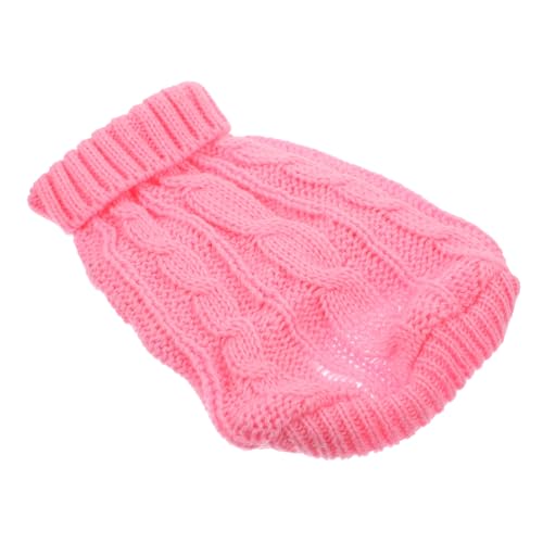 GANAZONO Welpenpullover Hundepflegeset hundekleidung Stricken Hundehemd Hundeperücke hundepullover hundepulli atmungsaktive Hundekleidung Entzückender Winterpullover für Haustiere Garn Rosa von GANAZONO