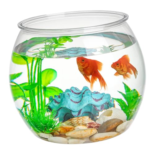 transparentes kleines Aquarium Qualle Fischfutterspender für Aquarien Kanisterfilteraquarium wohnzimmerdeko wohnungsdeko Plastikfischglas Goldfischglas aus Kunststoff das Haustier GANAZONO von GANAZONO