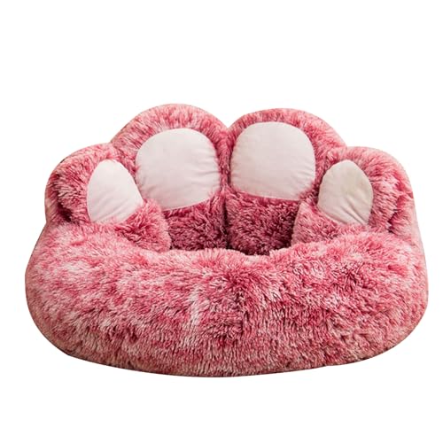 GANYKQ BearPawShape Hundebett, rutschfest, Plüschbett, kleines Kätzchen, weiches Schlafsofa, Kissen, Bettwäsche für Welpen, Haustierbedarf von GANYKQ