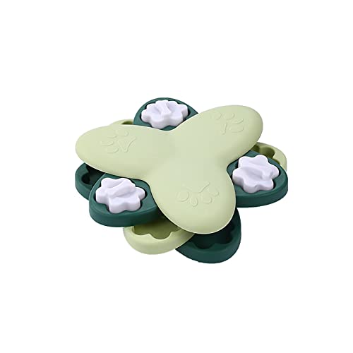 GANYKQ Dog Activity Feeder Dog Interactive Toy Treat Dispenser Three Petals Shape for Your Dog Indoor Green/Yellow von GANYKQ