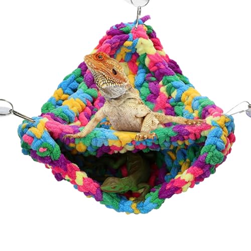 GANYKQ Sugar Gliders Bettkäfig-Hängematte für Kleintiere, gestricktes Bett, Haus, Käfignest, Hängematte, weiches pelziges Bett, kleines Haustierhaus von GANYKQ