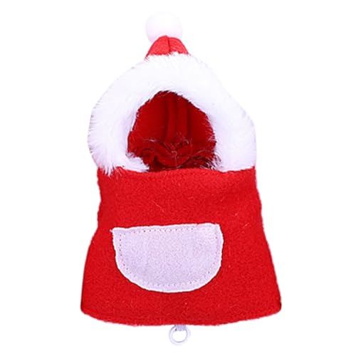 GANYKQ Vogel Santa Hoodie Lustiges Weihnachten Kleines Haustier Kostüm Papagei Bekleidung Winterkleidung für Sittiche Nymphensittiche von GANYKQ