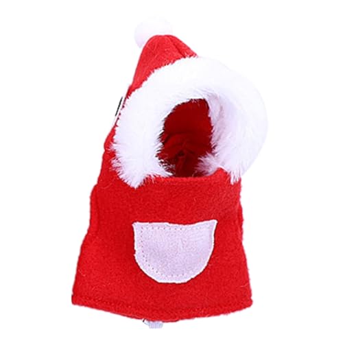 GANYKQ Vogel Santa Hoodie Lustiges Weihnachten Kleines Haustier Kostüm Papagei Bekleidung Winterkleidung für Sittiche Nymphensittiche von GANYKQ