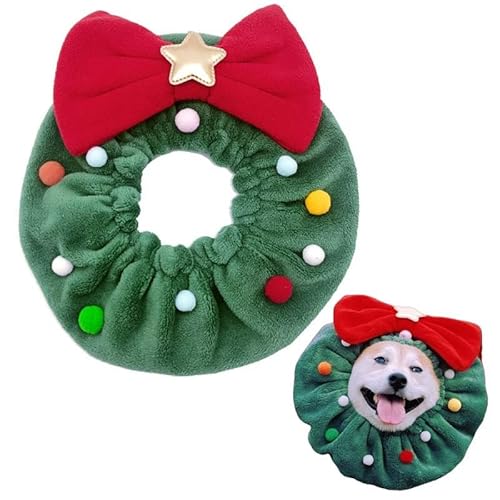 2 x Weihnachtsschal, Weihnachts-Haustier-Halsband, Weihnachts-Plüsch-Halstuch für Haustiere, Plüsch, Weihnachts-Katzenhalsband, verstellbare Halsbänder für Haustiere, Größe XL von GAOCUNBING