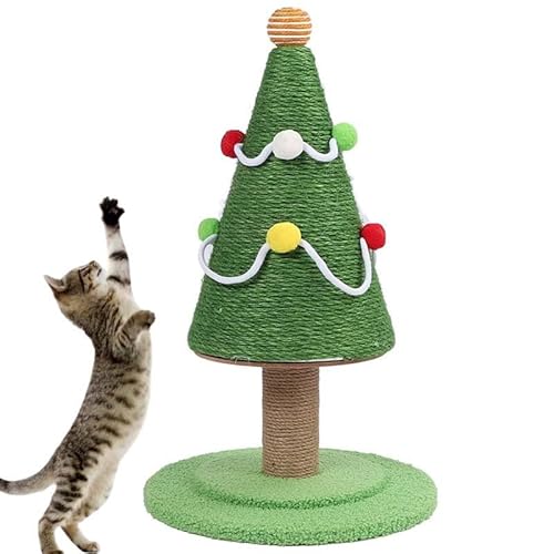 2024 Katzenkratzbaum, Katzen-Aktivitätszentrum Holz Katzenbaum Katzenbaumhaus, Haustierspielzeug Vertikaler Weihnachtsbaum Katzen Kratzspielzeug, Katzenklettergerüst L von GAOCUNBING