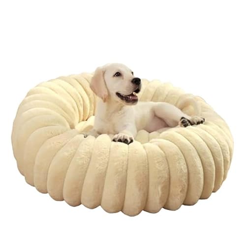 GAOCUNBING Hundebett, gerades Plüsch-Haustiermatte, langes Haar, rundes Katzenbett, Winter, warmes Hundebett, rutschfeste Unterseite, maschinenwaschbar für Schlaf, warmes Kätzchen, Welpen, A, 40 cm von GAOCUNBING