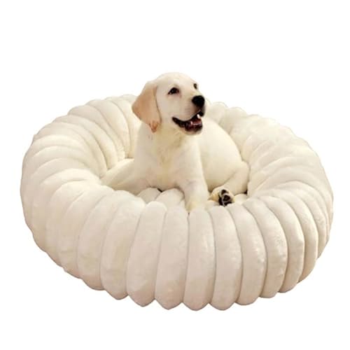 GAOCUNBING Hundebett, gerades Plüsch-Haustiermatte, langes Haar, rundes Katzenbett, Winter, warmes Hundebett, rutschfeste Unterseite, maschinenwaschbar für Schlaf, warmes Kätzchen, Welpen, C, 40 cm von GAOCUNBING