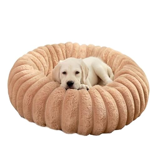 GAOCUNBING Hundebett, gerades Plüsch-Haustiermatte, langes Haar, rundes Katzenbett, Winter, warmes Hundebett, rutschfeste Unterseite, maschinenwaschbar für Schlaf, warmes Kätzchen, Welpen, E, 40 cm von GAOCUNBING