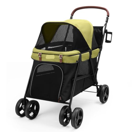 GAOJUNAN Hundewagen Hunde Kinderwagen Reise-Katze-Haustier-Kinderwagen, Zusammenklappbarer Hunde-Kinderwagen, Haustier-Kinderwagen Für Kleine Und Mittelgroße Hunde Hundebuggy Hunderollstuhl(B) von GAOJUNAN