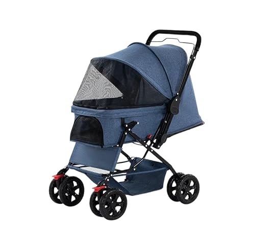 Hundewagen Hunde Kinderwagen Faltbarer Hunde-Kinderwagen Mit 4 Rädern, Katzen-Kinderwagen, Haustier-Kinderwagen Für Kleine Und Mittelgroße Katzen, Hunde, Zusammenklappbarer Kinderwagen Für Reisen, Spa von GAOJUNAN