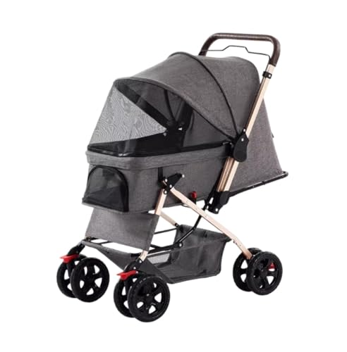 Hundewagen Hunde Kinderwagen Faltbarer Hunde-Kinderwagen Mit 4 Rädern, Katzen-Kinderwagen, Haustier-Kinderwagen Für Kleine Und Mittelgroße Katzen, Hunde, Zusammenklappbarer Kinderwagen Für Reisen, Spa von GAOJUNAN