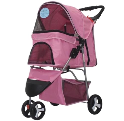 Hundewagen Hunde Kinderwagen Hunde-Kinderwagen, Haustier-Kinderwagen Mit Rädern, Träger, Katzen-Spaziergangswagen, Reise-Klappwagen Für Kleine Bis Mittelgroße Welpen Hundebuggy Hunderollstuhl(C) von GAOJUNAN